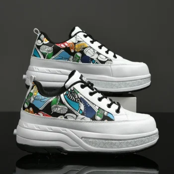 Kids Roller Skate Shoes Casual Boys Girls 4 Wheels Detachable Fashion Running Children Outdoor Deformation Parkour Skating Shoes