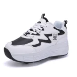 Kids Roller Skate Shoes Deformation Parkour Running Outdoor Children 2 Wheels Boys Girls Casual Fashion Detachable Skating Shoes