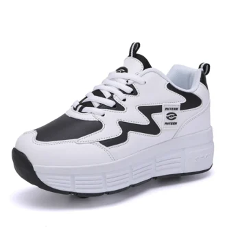 Kids Roller Skate Shoes Deformation Parkour Running Outdoor Children 2 Wheels Boys Girls Casual Fashion Detachable Skating Shoes