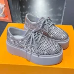 High end Full Diamond Round Head Luxury Women's Shoes Fashion Platform Shoes Anti slip Designer Women's Casual Shoes zapatillas