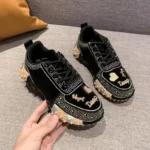 Luxury Women's Water Diamond Sports Shoes Diamond Breathable Designer Casual Thick soled Vulcanized Shoes Anti slip Tennis Shoes