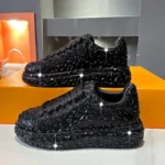 Luxury designer Leather Women Shoes New Style Fashion Platform Shoes Ins Platforms Sneakers Tide Shine Bling Rhinestone Shoes