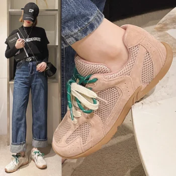 Hot Selling Suede Mesh Flat Loafers Shoes For Women And Men Street Series Lazy Walking Shoes Spring Casual Running Couple Shoes