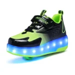 LED Lights Kids Roller Skate Shoes Sport Parkour Deformation With 2 Wheels Boys Girls Casual Detachable Running Skating Shoes