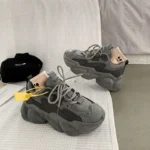 Ladies hiking running 2024 Autumn New Thick Sole Single Shoes Elevated Shoes Versatile Breathable Casual Sports Shoes Women's