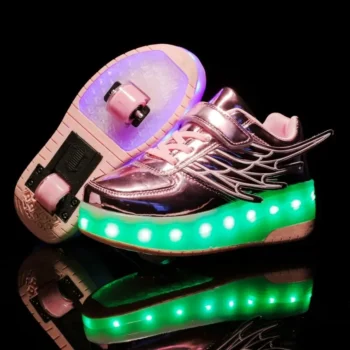 LED Lights Kids Roller Skate Shoes Detachable Casual With 2 Wheels Boys Girls Deformation Adults Running Parkour Skating Shoes