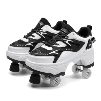 Kids Roller Skate Shoes Casual Parkour Detachable 4 Wheels Running Boys Girls Fashion Children Deformation Outdoor Skating Shoes