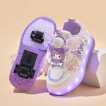 LED Light Kids Roller Skate Shoes Boys Girls 2 Wheels Deformation Parkour Detachable Skating Shoes Children Running Gift Outdoor