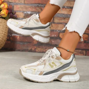 Sports Shoes Women New Autumn 2024 Letters Mesh Breathable Vulcanized Shoe Casual Tennis White Thick Breathable Zapatos De Mujer