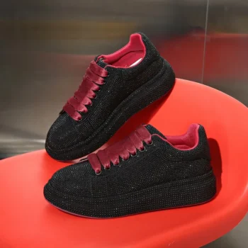 Women's Luxury Shoes Full Diamond Lace up Women Sneakers Sparkling Water Diamond Flat Vulcanized Shoes Designer Platform Shoes