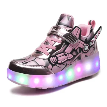 LED Light Kids Roller Skate Shoes Roller Girls Boys Deformation Skating Shoes Outdoor Adult Children Sneakers 2 Wheels Gift