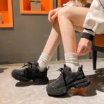 Women Luxury Platform Sneakers Bling Bling Casual Outdoor Shoes Designer Running Tennis Sneakers Lace Up Fashion Sport Shoes