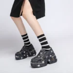 2024 New Luxury Fashion Tall Women's Single Shoes Thick Bottom Cowboy Strap Punk Shoes Designer Sports Shoes zapatos de mujer
