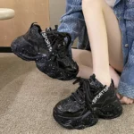 2024 New Women's Casual Sports Shoes Designer Fashionable Shining Women's Shoes Casual Thick soled Shoes zapatillas de deporte