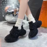 Women's Luxury Thick soled Sneakers High quality Water Diamond Casual Shoes Outdoor Tennis Shoes Designer Anti slip Sports Shoes