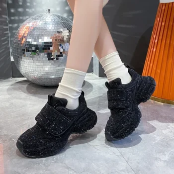 Women's Luxury Thick soled Sneakers High quality Water Diamond Casual Shoes Outdoor Tennis Shoes Designer Anti slip Sports Shoes