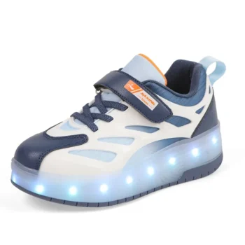 LED Lights Kids Roller Skate Shoes Casual Running Deformation With 2 Wheels Boys Girls Detachable Sport Parkour Skating Shoes