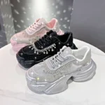 Fashion Women's Sneakers Luxury Shining Women's Casual Shoes Diamond Breathable Designer Casual Platform Shoes Zapatos Mujer