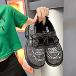 Autumn Women's Luxury Banquet Shoes Water Diamond Thick Bottom Casual Sports Shoes Trendy Casual Birthday Party Shoes zapatillas