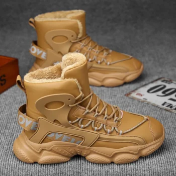 Men boots 2024 New Winter Slippers Warm Men Shoes Waterproof Non-Slip Plush Sneakers Male tenis shoes Boots Men Sneakers Winter