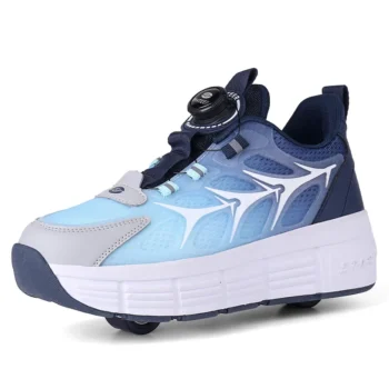 Kids Roller Skate Shoes Parkour Deformation Running Boys Girls Children Outdoor Fashion 2 Wheels Casual Detachable Skating Shoes