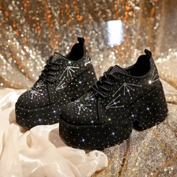 2024 New Spring and Autumn Luxury 10CM Thick soled Shoes Designer Luxury Women's Shoes Thick soled Water Diamond Sports Shoes