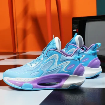 Men's Basketball Shoes Breathable Cushioning Non-Slip Wearable Runing Shoes Gym Training Athletic Basketball Sneakers for Women