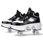 Kids Roller Skate Shoes Children Parkour Boys Girls 4 Wheels Detachable Casual Running Fashion Deformation Outdoor Skating Shoes