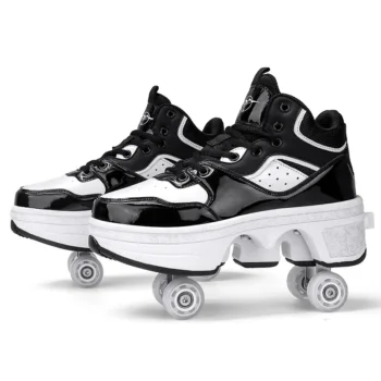 Kids Roller Skate Shoes Children Parkour Boys Girls 4 Wheels Detachable Casual Running Fashion Deformation Outdoor Skating Shoes