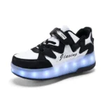 LED Lights Kids Roller Skate Shoes Parkour Running Deformation With 2 Wheels Boys Girls Casual Detachable Sport Skating Shoes