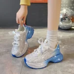 2025 Luxury Thick soled Sports Shoes for Women's Water Diamond Outdoor Running Shoes High Quality Designer Casual Tennis Shoes