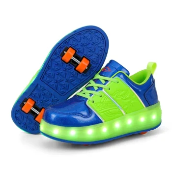 LED Lights Kids Roller Skate Shoes Sport Detachable Parkour Running With 4 Wheels Boys Girls Casual Deformation Skating Shoes