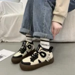 Color Blocking Retro Shoes Women's Breathable Sports Shoes Lightweight Black White Thick Soled Sports Shoes Platform Sneakers