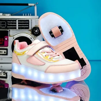 LED Lights Kids Roller Skate Shoes Casual Adults With 2 Wheels Detachable Boys Girls Deformation Running Parkour Skating Shoes