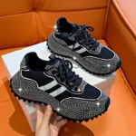 Luxury Flash Diamond Running Shoes Thick soled Spring Breathable Sports Casual Versatile Women's Shoes Outerwear Sports Shoes
