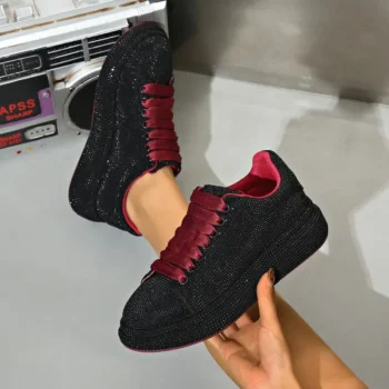 2025 Women's Luxury Shoes Full Diamond Women Sneakers Shiny Water Diamond Flat Bottom Designer Platform Shoes zapatillas mujer