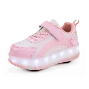 LED Lights Kids Roller Skate Shoes Parkour Sport Boys Girls Detachable Running With 4 Wheels Deformation Casual Skating Shoes