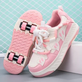 Kids Roller Skate Shoes Children With 4 Wheels Rollerskates Fashion Girls Boys Outdoor Deformation Skating Shoes Sneakers Sports