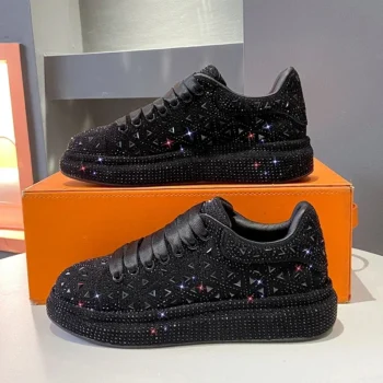 2024 Luxury Women's Shiny Sneakers Fashion Shiny Diamond Casual Shoes Running Comfortable Sports Women's Shoes zapatos mujer