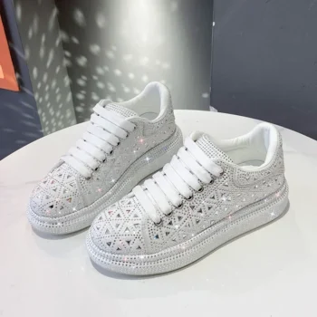 Luxury Women's Shiny Sneakers Fashion Shiny Diamond Casual Shoes Running Comfortable Sports Women's Shoes zapatos de mujer