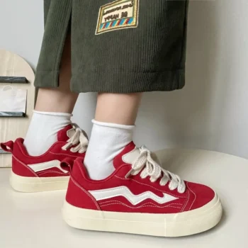 2024 Spring Summer Platform Women's Canvas Shoes Casual Lace Up Platform Sneakers Flat Comfy Sports Shoes