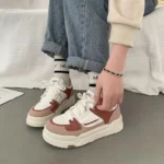 2024 Spring Autumn New Color blocked Flat Shoes for Women Thick soled Casual Shoes Trendy and Fashionable Women's Sports Shoes