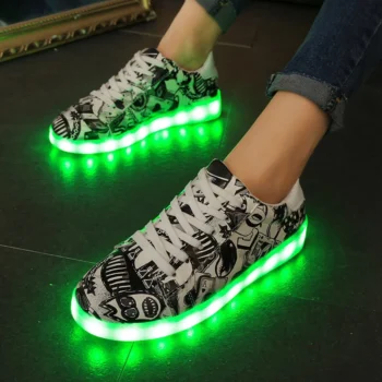 New  Luminous Sneakers for Boy&girls Led Shoes for Adult Women Sneaker  Trainers Light Up Gift Party Birthday Present Nightclub