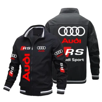 New Audi Motorcycle Jacket Audi RS Logo Printed Men's Jacket Fashion Oversized Outdoor Racing Jacket Cycling Men's Outerwear