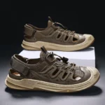 Summer Men Sandals Genuine Leather Mens Casual Shoes Outdoor Men Leather Sandals for Men Beach Shoes Roman mens Shoes