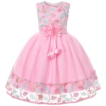 European and American embroidery dress dress girl's party lace princess dress flower child net gauze Pengpeng dress