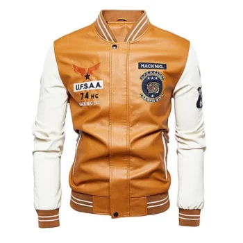 Motorcycle Men Patchwork Casual Baseball Uniform PU Jacket Large Size Street Clothing M-4XL Winter Leather Jacket Veste Homme
