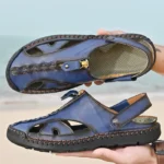 Summer Men Sandals Genuine Leather Mens Casual Shoes Outdoor Men Leather Sandals for Men Beach Shoes Roman mens Shoes