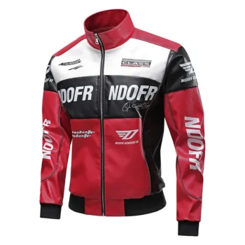 Autumn and Winter New Men's Leather Jacket Fashion Printed Motorcycle Coat