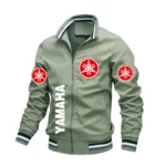 Spring and autumn 2024 new men's printed zipper collar jacket outdoor leisure motorcycle cross-country flight suit slim coat